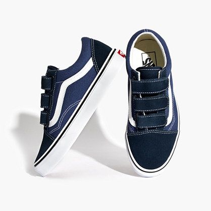 Vans via Madewell Velcro Vans, Vans Oldschool, Tenis Vans, Vans Outfit, Velcro Shoes, Blue Vans, Velcro Sneakers, Blue Sneakers, Sneakers Blue