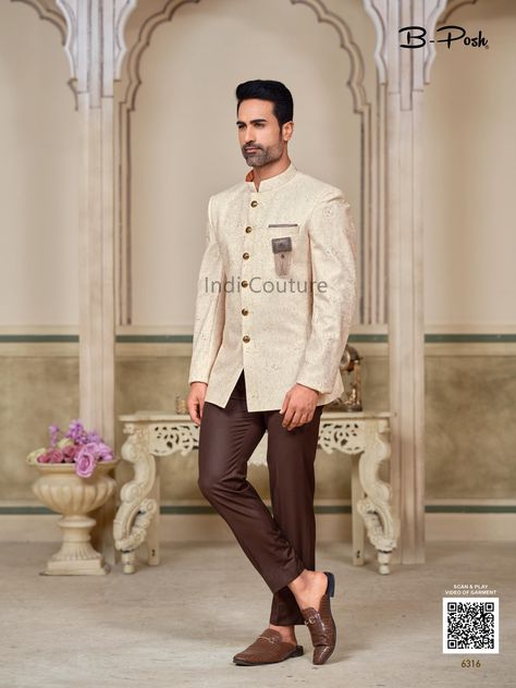 Beige Jodhpuri Ethnic Bandhgala Coat Pant Stylish Indian Attire for Formal Events Perfect Gift for Weddings and Festivals Celebrations by IndiCoutureStore on Etsy Beige Hose, Mens Wedding Suits, Festival Celebration, Indian Attire, Wedding Suits Men, Coat Pant, Wedding Men, Wedding Suits, Formal Event