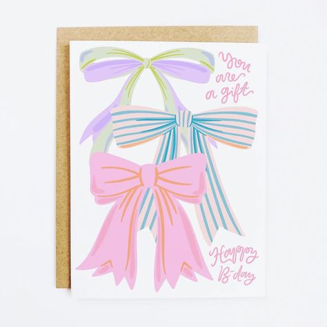 K+S Design Co. | KANDS.CO (@kandsdotco) • Instagram photos and videos Cricut Birthday Cards, Bow Birthday, Cricut Birthday, Birthday Illustration, Homemade Birthday Cards, Gift Bow, Bday Cards, Birthday Cards For Friends, Gift Bows