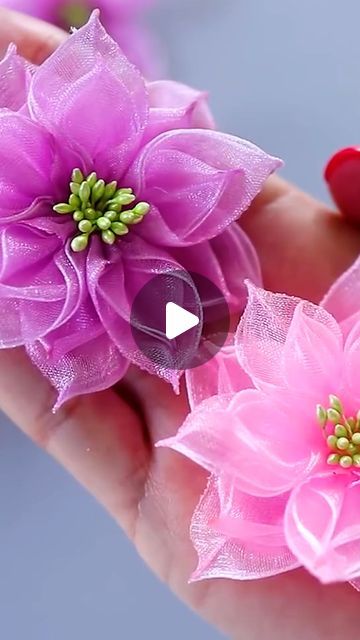 MiLena on Instagram: "Organza Flowers #diy #handmade #ideas" Organza Ribbon Flowers Diy, Organza Flowers How To Make, Organza Flowers Diy, Organza Ideas, Diy Organza Flowers, Flower Brooch Handmade, Handmade Fabric Flowers, Fabric Brooches, Brooch Ideas