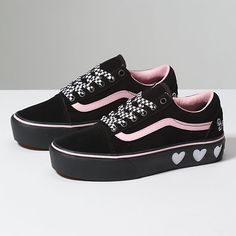 Vans x Lazy Oaf Old Skool Platform Vans Bota Outfit Mujer, Vans Wallpaper, Vans Collection, Women Vans, Vans Shoes Women, Old Skool Platform, Cute Vans, Platform Vans, Vans Pink