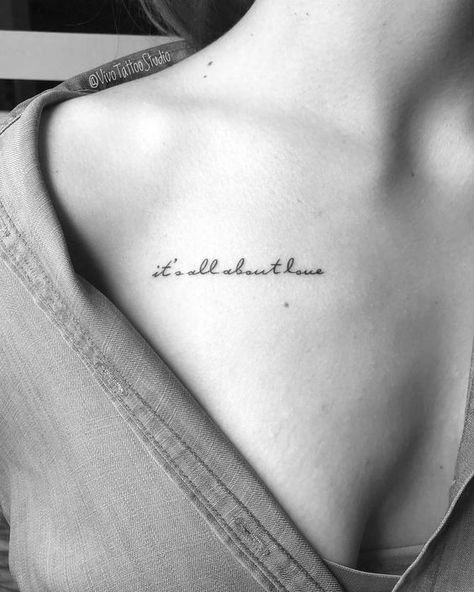 Tattoos With Deep Meaning, Collar Bone Tattoo Quotes, Quote Tattoo Ideas, Clavicle Tattoo, Studio Mini, Small Quote Tattoos, Quote Tattoo, Bone Tattoos, Tattoo Quotes For Women