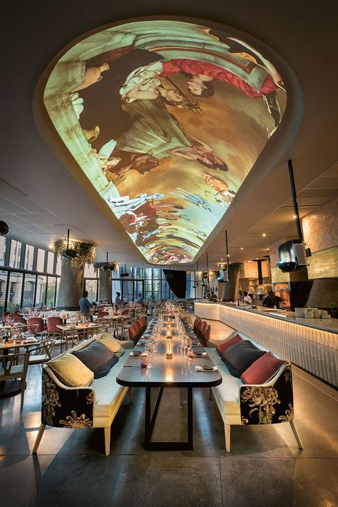 Sandton Restaurant: Saint | Visi Restaurant Concept Ideas, Pizza And Champagne, Restaurant Technology, Luxury Restaurant Interior, Art Hotel, Bar Design Awards, New Pizza, Bar Designs, Restaurant Ideas