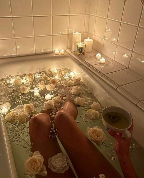 Romantic Bath Ideas, Dear 2025, Taurus Vibes, Romantic Bath, Brittany Xavier, Aesthetic Bath, Book Scenes, Bath Aesthetic, White Lilac