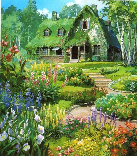 Studio Ghibli houses/scenery art dumpu - Imgur Anime Studio, Personajes Studio Ghibli, Studio Ghibli Background, Ghibli Artwork, Kiki's Delivery Service, Studio Ghibli Movies, Castle In The Sky, Studio Ghibli Art, Ghibli Art