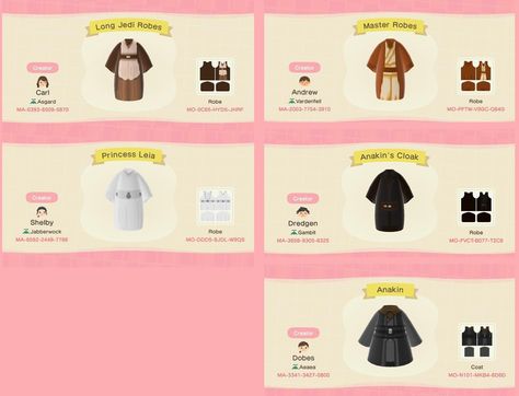 Female Goat, Star Wars Design, Star Clothing, Acnh Codes, Animal Crossing Qr Codes Clothes, Qr Codes Animal Crossing, Star Wars Outfits, Dinosaur Costume, Disney Animals