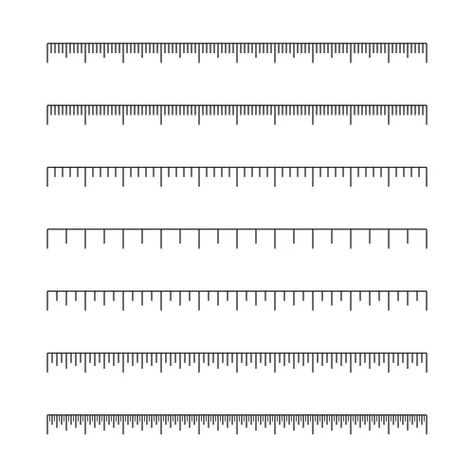 Ruler size indicators Royalty Free Vector Image Printable Ruler Templates, Ruler Tattoo, School Labels Printables, Printable Number Line, Printable Ruler, Mm Ruler, Labels Printables, Curved Arrow, Wooden Ruler