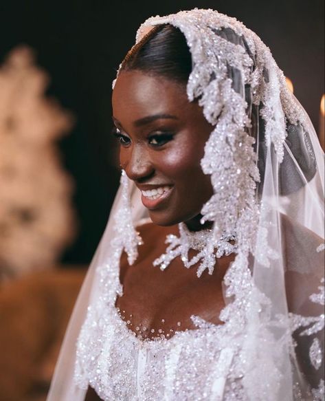 Wedding Hairstyles African Black Bride, Wedding Vail Black Women, Wedding Veil Black Women, Wedding Dress Black Women, Black Woman Wedding, Black Brides Hairstyles, Wedding Dresses Black Women, Black Brides, Ghana Wedding