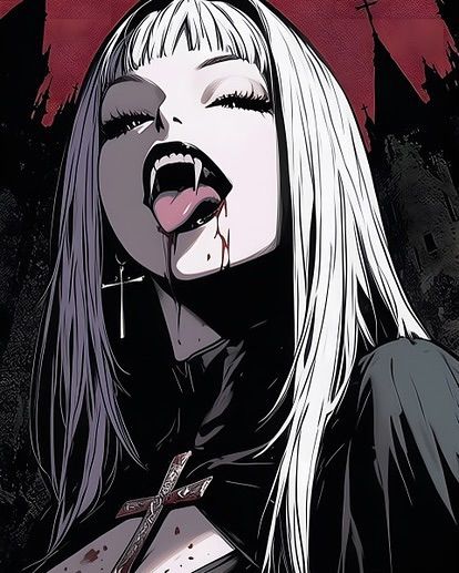 Vampire Icon Aesthetic, Grudge Pfp, Vampire Pfp, Vampire Oc, Goth Pfp, Pfps Icons, Vampire Anime, Anime Goth, Vampire Aesthetic