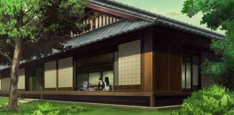 Traditional Japanese House Anime, Anime Houses, Anime House, Traditional Japanese House, Japan Architecture, Asian Architecture, Sims House Design, Shop Layout, Sims House