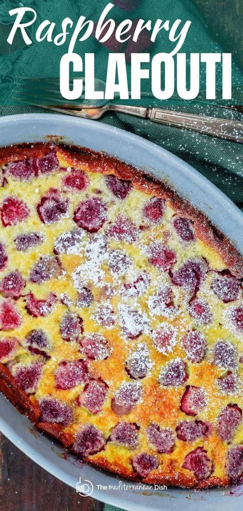 Raspberry Clafoutis Recipe, Vegetarian Egg Casserole, Dessert Raspberry, Clafoutis Recipe, Mediterranean Desserts, Moroccan Vegetables, Clafoutis Recipes, Baked Cake, Melissa Clark