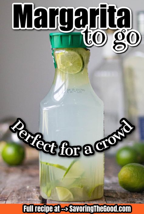 Margarita Recipes Using Limeade, Good Margarita Recipe, Tequila Batch Drinks, Grab And Go Cocktails, Pitcher Of Margaritas Recipe, Gallon Margarita Recipe, Limeade Margarita Recipe, Cocktails To Go, Margarita Mix Recipe