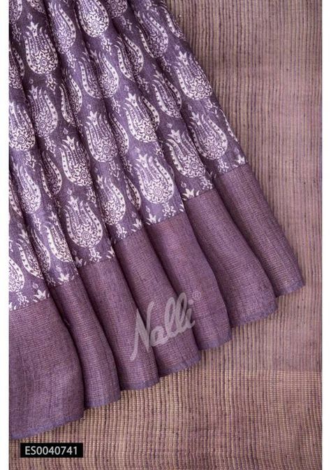 Designer Cotton Silk Purple Saree, Festive Purple Cotton Silk Saree, Purple Handloom Cotton Silk Saree, Purple Cotton Saree With Pallu Detail, Jute Saree, Nalli Silk Sarees, Jute Silk Saree, Jute Sarees, Elegant Sarees