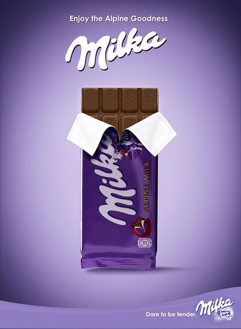 Milka Advertisement on Behance Milka Chocolate, Visual Advertising, Happy Chocolate Day, Grocery Store Design, Chocolate Pack, Marketing Poster, Chocolate Design, Chocolate Brands, Box Packaging Design