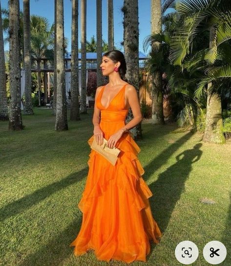 Lake Como Wedding Guest Outfit, Wedding Guest Dress Orange, Prom Dresses Orange, Dresses Orange, V Dress, Women Dresses Classy, Prom Dress Inspiration, Wedding Attire Guest, Pretty Prom Dresses