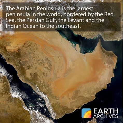 The Arabian Peninsula is the largest peninsula in the world, bordered by the Red Sea, the Persian Gulf, the Levant and the Indian Ocean. #geography #peninsula #arabia Iram Of The Pillars, Earth Landscape, Human Migration, A Tale Of Two Cities, History Of Islam, University Of Birmingham, Beneath The Sea, Archaeology News, Arabian Peninsula