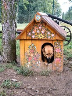 Zalipie Poland flowers | Creative Dog Houses on Pinterest | Dog Houses, Luxury Dog House and ... Houses In Poland, Lab Image, Painted Houses, Cool Dog Houses, Polish Folk Art, Dog Kennel Outdoor, Computer Lab, Arte Popular, Dog Kennel