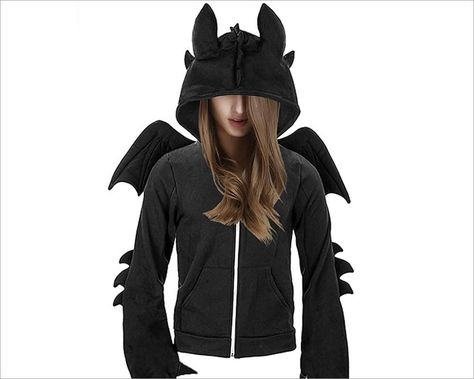 40 Hoodies to Strengthen Your Geeky Existence - Page 4 of 4 - Hongkiat Toothless Hoodie, Bat Hoodie, Toothless Costume, Totoro Hoodie, Christmas Costumes Women, Dragon Toothless, Hoodie Costume, Dragon Hoodie, Goddess Athena