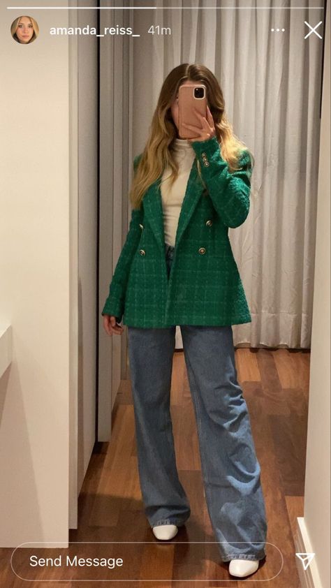 Business Outfits Women, Green Blazer, Classy Work Outfits, Classy Casual Outfits, Stylish Work Outfits, Easy Trendy Outfits, Causual Outfits, Casual Chic Outfit, Modest Fashion Outfits