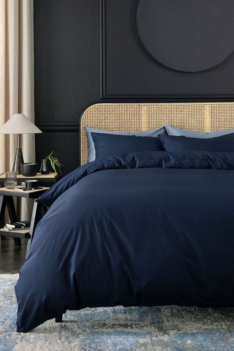 Luxe Bedding, Luxury Duvet Cover, Navy Bedrooms, Navy Bedding, Navy Blue Bedrooms, King Duvet Set, Cozy Fall Bedroom, House Essentials, Luxury Duvet Covers