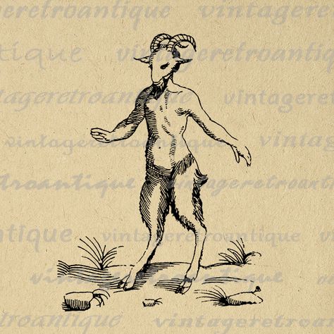 Biomes Project, Goat Man, Denton Texas, Image Vintage, Antique Artwork, Download Image, Images Vintage, Make Believe, Vintage Clip