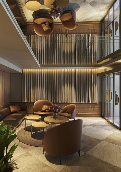 Marina Architecture, Salon Board, Resort Lobby, Waiting Lounge, Balcony Designs, Luxury Hotels Lobby, Windsor House, Hotel Lobby Design, Lobby Interior Design