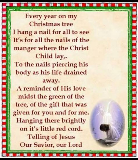 Legend of the Christmas nail Best Christmas Messages, Christian Christmas Decorations, Christmas Scripture, Christian Christmas Gift, Christmas Lyrics, Christmas Thoughts, Christmas Card Sayings, Christ Centered Christmas, Christmas Reading