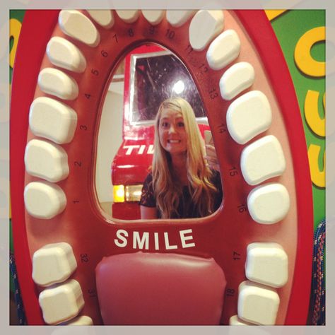 Childrens museum dental goodness Dental Booth Ideas, Pediatric Dental Office Design, Teeth Aesthetic, Pediatric Dental Office, Dentist Clinic, Dental Office Design Interiors, Pediatric Dental, Dental Office Decor, Office Design Inspiration