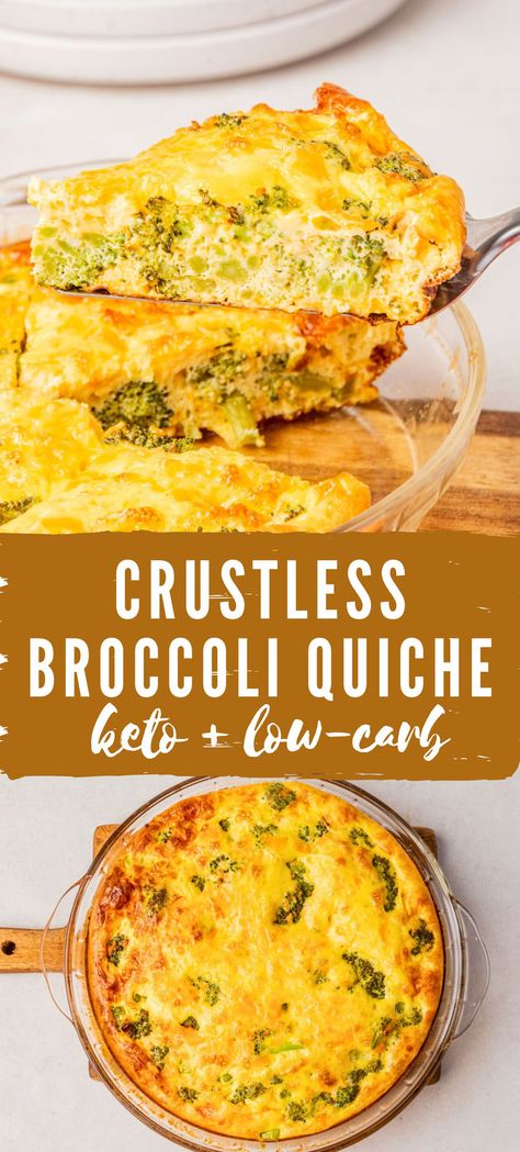 This healthy crustless broccoli quiche only takes a few minutes to throw together and will meet all of your breakfast and brunch recipes needs. Feel free it mix it up with the addition of bacon or ham for extra protein. Ham And Broccoli Quiche, Ham Quiche Recipe, Crustless Broccoli Quiche, Mediterranean Diet Recipes Breakfast, Broccoli Quiche Recipes, Quiche Recipes Healthy, Quiche Recipes Crustless, Healthy Quiche, Broccoli Cheddar Quiche