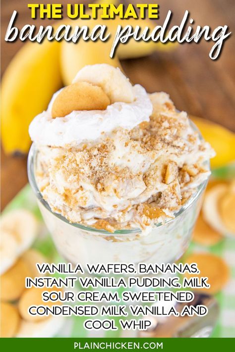 The Best Banana Pudding, Dessert Banana, Banana Bread Brownies, Magnolia Bakery Banana Pudding, Popular Desserts Recipes, Banana Pudding Recipe, Best Banana Pudding, Homemade Banana Bread, Most Popular Desserts