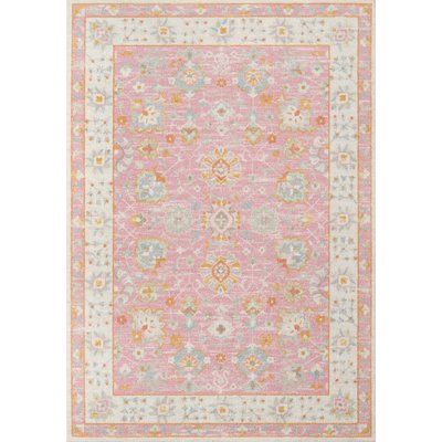 The gentle pastels and classic motif of this decorative pink area rug add instant comfort and style to your child’s room. A rug keeps little feet warm on chilly mornings and softens the sound of those same little feet throughout the day. This all-over print area rug is power-loomed from an innovative combination of wool and nylon, and it's low .25” pile height makes it easy to vacuum and clean. We suggest pairing it with a rug pad to prevent shifting and add even more cushiness. Rug Size: Rectan Girly Rug, Ornamental Rug, Momeni Rugs, Pastel Color Palette, Pastel Colour Palette, Pink Area Rug, Blue And Brown, Traditional Area Rugs, Pink Baby