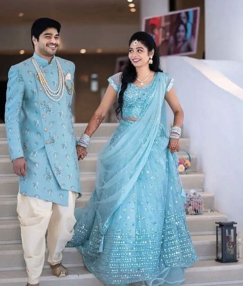 Reception Dress For Couples Indian, Dress For Engagement Indian, Couple Dress Matching Indian, Couple Dress Matching, Engagement Couple Dress, Engagement Dress For Groom, Wedding Matching Outfits, Reception Outfits, Reception Outfit