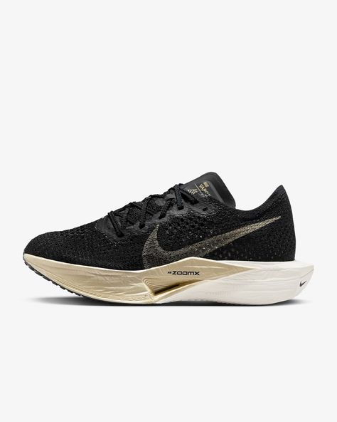 Nike Vaporfly 3 Women's Road Racing Shoes. Nike.com Nike Vaporfly, Fly Shoes, Nike Shoes (men), Women's Athletic Wear, Racing Shoes, Marathon Runners, Shoe Show, Road Racing, Black Metallic