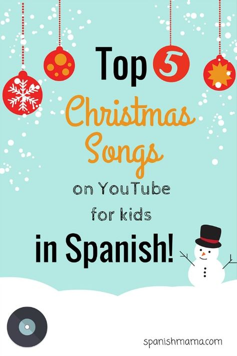 Our favorite Christmas songs in Spanish! Looking for Canciones de Navidad to sing with your kids? Here are our favorites, with links to YouTube, for practicing at home or in your Spanish classroom. Includes both religious and non-religious songs. Spanish Christmas Songs, Christmas Devotions, Songs In Spanish, Spain Christmas, Christmas Songs For Kids, Preschool Spanish, Learning Spanish For Kids, Spanish Holidays, Portuguese Lessons