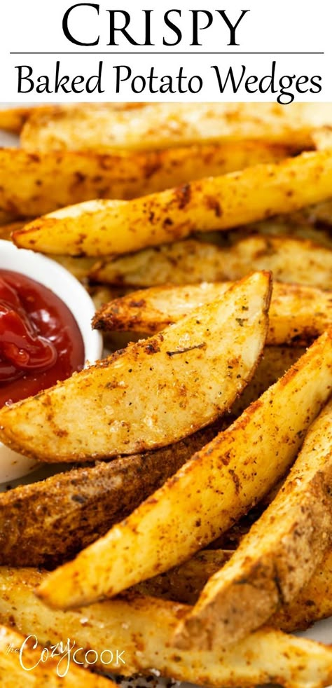 Oven Baked Potato Wedges, Homemade Potato Wedges, Oven Baked Potato, Baked Potato Wedges, Crispy Baked Potatoes, Potato Wedges Recipe, Potato Wedges Baked, Wedges Recipe, One Pot Dinners