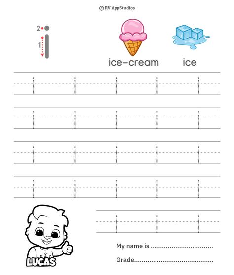 Small Letter i Trace Letter I Tracing, Alphabets Worksheet, I Worksheet, Letter I Worksheet, Alphabet Writing Worksheets, Printable Alphabet Worksheets, Kids Worksheets, Small Letter, Kids Worksheets Printables