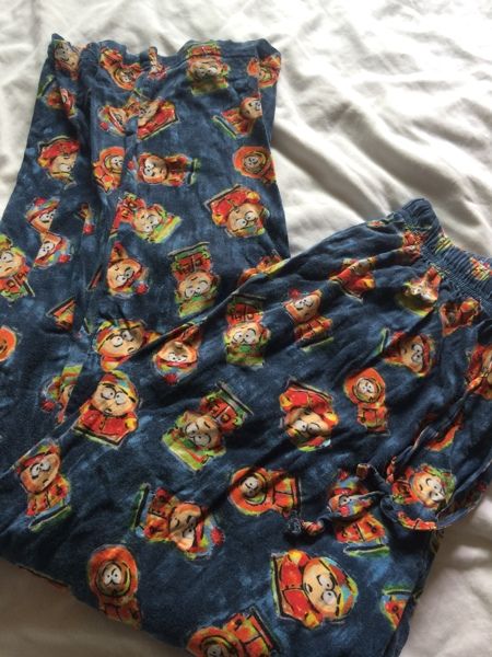 Big Pajama Pants, Pajamas Aesthetic Boy, Weird Pajamas, South Park Outfits, South Park Pajama Pants, South Park Clothes, South Park Pajamas, Fnaf Pajama Pants, Cartoon Pajama Pants