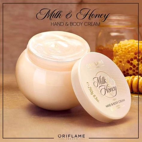 Indulge your skin with our luxurious Milk and Honey Hand and Body Cream! 🌼 Rich in nourishing ingredients, this silky formula hydrates and soothes, leaving your skin feeling soft and radiant. The sweet scent of honey combined with the creamy goodness of milk creates a pampering experience that’s simply irresistible. Treat yourself to a little self-care every day! 💛✨ #MilkAndHoney #SkincareEssentials #SelfCareJoy #Oriflame #oriflamepakistan #ReachYourHappyPlace #cosmetics #selfcarefirst #orifl... Honey Sugar Scrub, Oily Skin Face, Oriflame Beauty Products, Skin Scrub, Cream For Dry Skin, Simply Irresistible, Milk Honey, Exfoliating Scrub, Sweet Scents