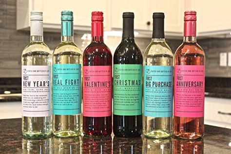 Amazon.com: Wine Bottle Labels for Wedding Gift, Milestones, Bridal Shower, Engagement Party, Bachelorette Party, or Wedding Gift – Set of 6 (Rustic Wine Bottle Labels): Kitchen & Dining   #bacheloretteparty #winebasket #weddinggifts #bridalshower #newlyweds #firstyearwinelabels #weddingwinelabels #wedding #weddingmilestone #bacheloretteparty #weddinggift #wine #winegift #bridalshower #bridetobe #weddingideas #rustic #rusticwedding #shabbychic #winelabels Wedding Gift Wine Labels, Milestone Wine, Unique Wine Bottles, Wedding Bottle Labels, Perfect Bridal Shower Gift, Wedding Wine Bottles, Wedding Wine Labels, Wedding Gift Set, Wedding Bottles