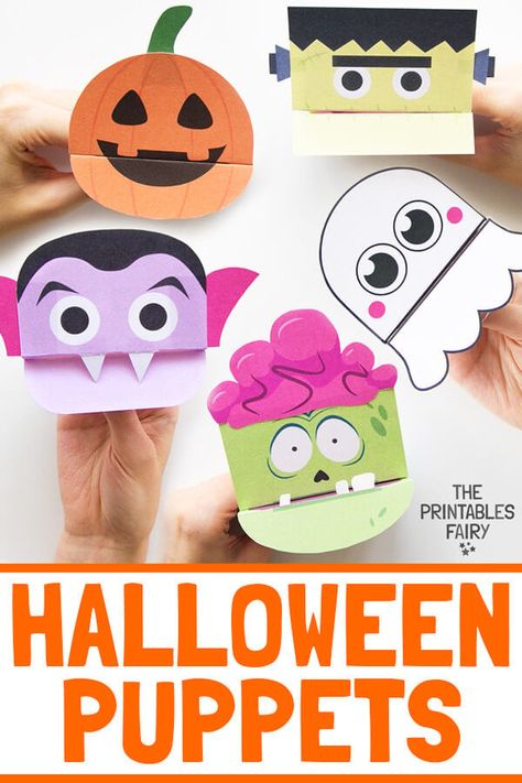 31 Free Halloween Printables - The Suburban Mom Halloween Puppets, Kids Crafts Toddlers, Puppet Template, Zombie Ghost, Vampire Pumpkin, Halloween Craft Activities, Imprimibles Halloween, Dekorasi Halloween, Halloween Infantil