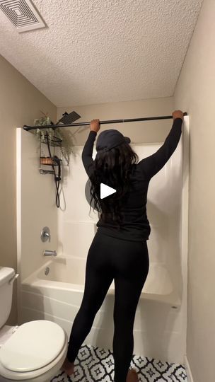 4M views · 29K reactions | Getting there with this bathroom makeover y’all😭 🖤! #CreativeDecor #CreativeGenius #InteriorDesign #DecorInspiration #RoomMakeover #DIY #FreshStart #FloralDesign #CreativeDecor #HomeDecor #ikeacloset #dreamcloset #ikeapax #ikeapaxwardrobe #diycloset #hometakestime #minimalarchive #inspiremeneutral #makemyhome #HollywoodRegencyHomeStyle #viralvideoシ #trendingreels #fypシ゚ | Hollywood Regency Home Style Double Shower Curtain Ideas, Bathroom Curtain Ideas, Bathroom Shower Curtain Ideas, Fancy Shower Curtains, Bathroom Decor Shower Curtains, Regency Home, Luxury Shower Curtain, Hollywood Regency Home, Ikea Closet