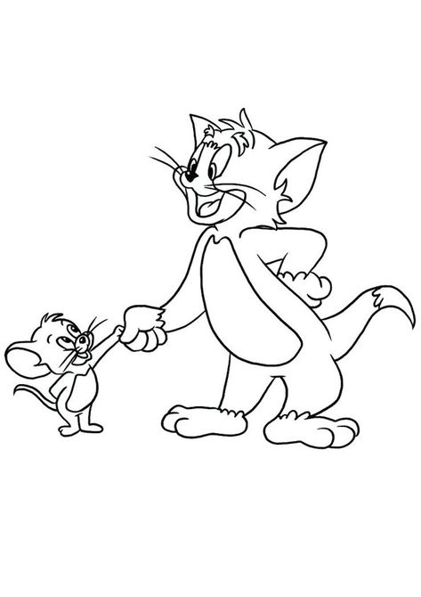 Printable Tom and Jerry Coloring Page. Free Printable Tom and Jerry Coloring Pages for kids download and print. Tom And Jerry Outline Drawing, Tom Amd Jerry Drawing, Tom N Jerry Drawing, Tom And Jerry Coloring Pages, Tom And Jerry Tattoo, Tom And Jerry Coloring, Jerry Drawing, Mandala Outline, Cartoon Characters Coloring Pages