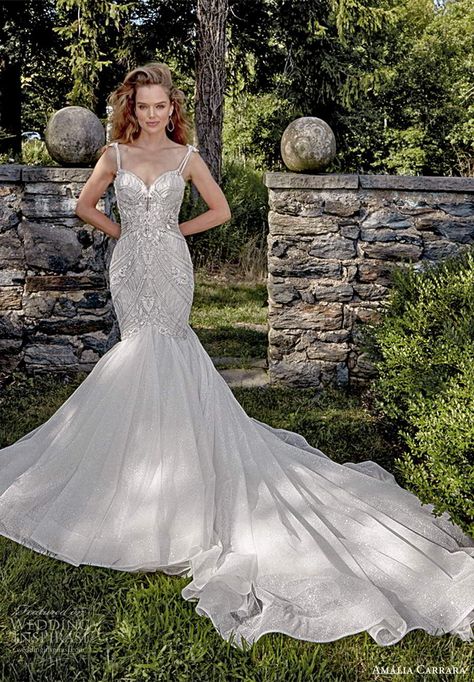 Amalia Carrara Wedding Dresses, Eve Of Milady Wedding Dresses, Bridal Reflections, Eve Of Milady, Chic Wedding Dresses, Couture Bridal Gowns, Sparkle Skirt, Dresses Style, Beaded Bodice