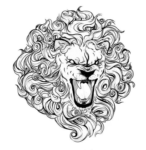 Roaring Lion Tattoo, Art Soleil, Guerriero Samurai, Lion Sketch, Tattoo Lion, Engraving Tattoo, Lion Head Tattoos, Lion Illustration, Lion Mask