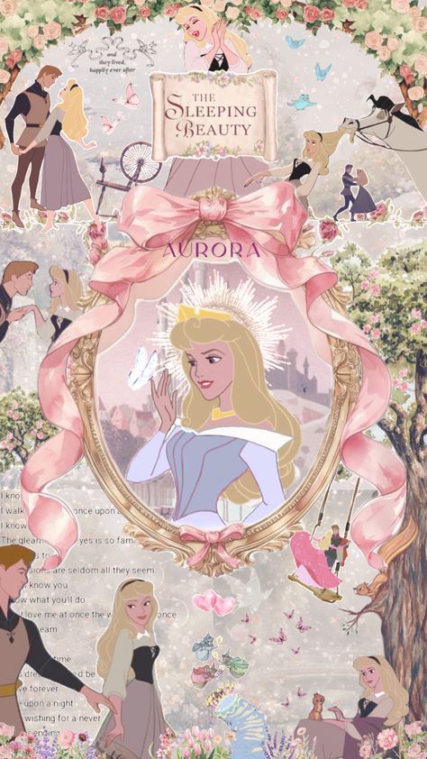 Disney Character Art, Disney Characters Wallpaper, Disney Princess Aurora, The Sleeping Beauty, Disney Background, Princess Wallpaper, Disney Collage, Disney Images, Disney Phone Wallpaper