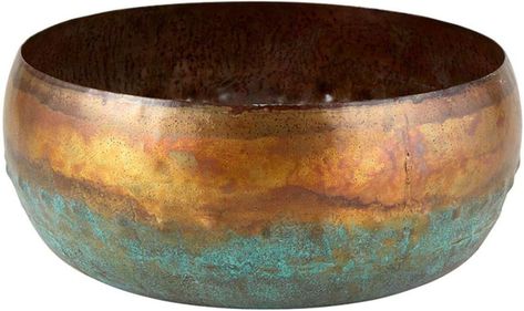 Amazon.com: 47th & Main Rustic Finished Planter/Pot, Large, Copper/Blue : Patio, Lawn & Garden Creative Brands, Decorative Plants, Blue Planter, Computer Gifts, Copper Planters, Antique Candles, Decorated Flower Pots, Outdoor Balcony, Copper Pots