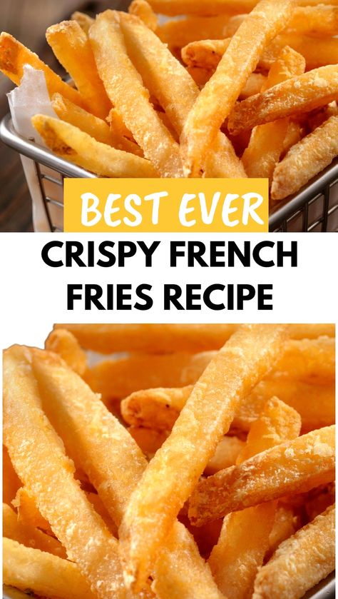 Dive into the art of crafting the perfect homemade French fries with our ultimate guide. Learn the secrets to achieving that irresistible crispy texture and golden color right in your own kitchen. From selecting the best potatoes to mastering the frying technique, this guide covers everything you need to know for fries that are crispy on the outside and fluffy on the inside. Elevate your cooking skills and impress your family and friends with fries that rival your favorite restaurant. Get ready to enjoy the ultimate comfort food experience! Flavored French Fries, Best Way To Make French Fries, The Best Homemade French Fries, Quick Homemade French Fries, Homemade Seasoned French Fries, Extra Crispy French Fries, How To Make Crispy Fries, Best French Fries Recipe, Crunchy Fries Recipe