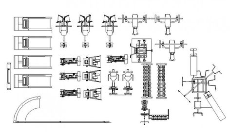 Gym equipment storage in AutoCAD file. This file includes the AutoCAD block of the gym equipments with plan, trade mill, multi exercise equipment, cycle, etc. Gym Equipment Storage, Outdoor Gym Equipment, Drawing Details, Human Scale, Gym Plan, Gym Floor, Gym Interior, Gym Machines, Equipment Storage