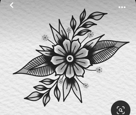 White Flower Tattoo, School Black And White, American Style Tattoo, Small Traditional Tattoo, Traditional Tattoo Black And White, Black And White Flower Tattoo, Tattoo Art Design, Traditional Tattoo Drawings, Image Drawing