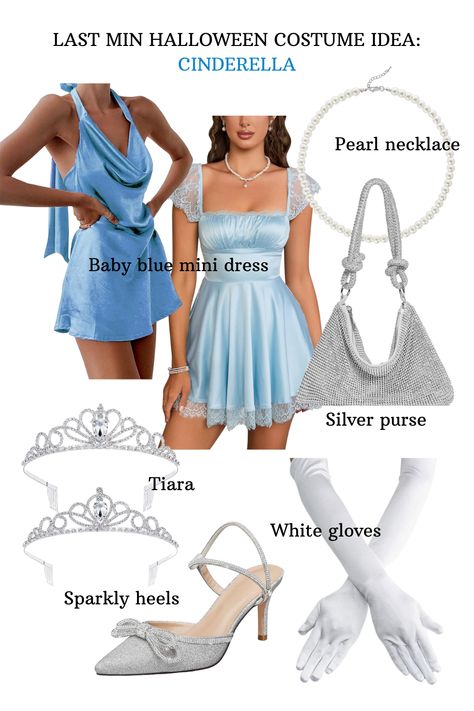 super simple & trendy cinderella halloween costume inspo 2023 with pieces from amazon! *affiliate link included Princess Halloween Costume Cinderella, Cinderella Halloween Costume Women, Cinderella Inspo Outfit, Cinderella Costume Aesthetic, Cinderella Diy Costume, Cinderella And Prince Charming Costume Halloween, Halloween Costumes Women Cinderella, Cinderella Costume Ideas, Diy Cinderella Costume Women